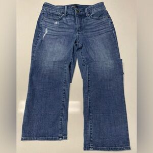 NYDJ Not Your Daughters Jeans Womens 8P Marilyn Straight Jeans Blue Lift x Tuck.